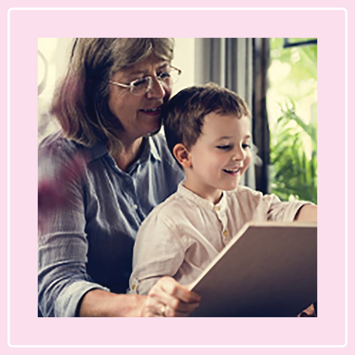 grandma reading to grandson