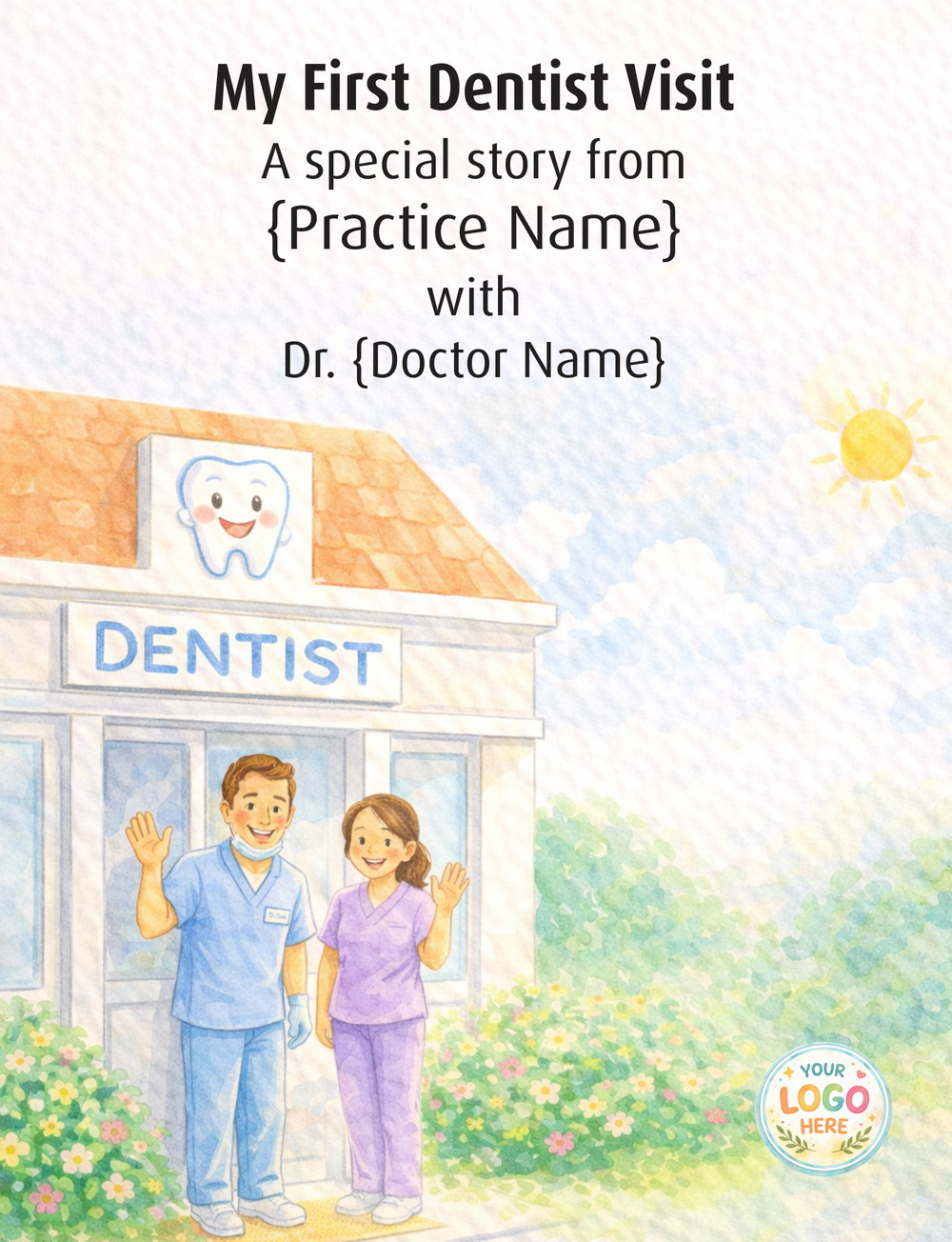 Customized My First Dentist Visit book cover for a dental practice