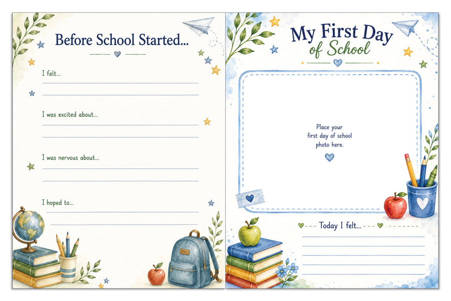 School memory journal pages for friendships and special moments