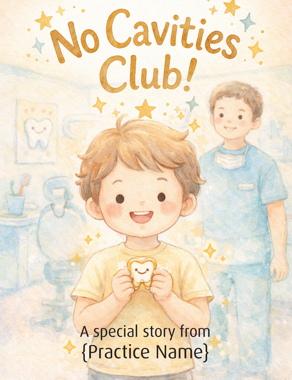No Cavities Club storybook cover for dental practices