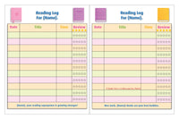 Personalized Reading Log Book for Kids