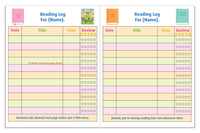 Personalized Reading Log Book for Kids