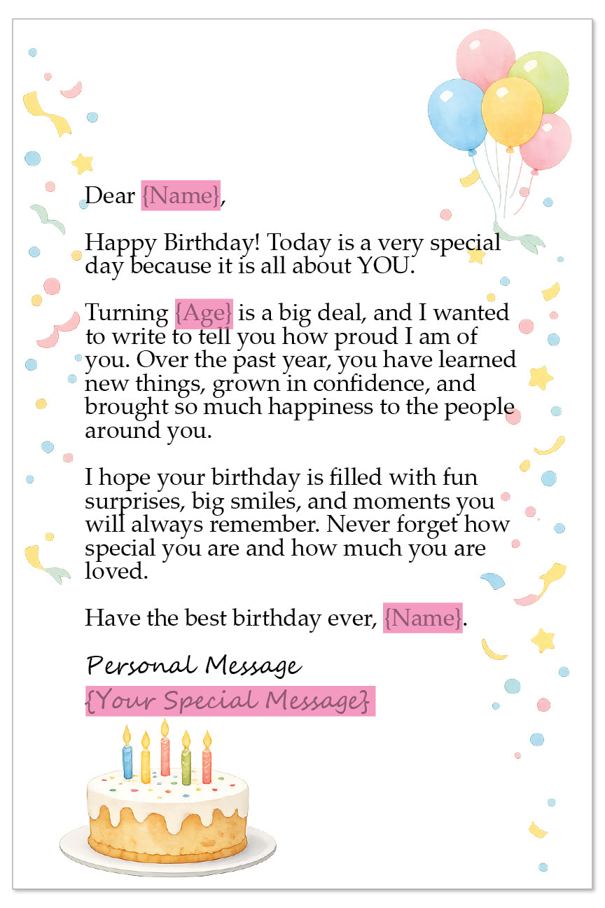 Close-up of a personalized Giant Letter