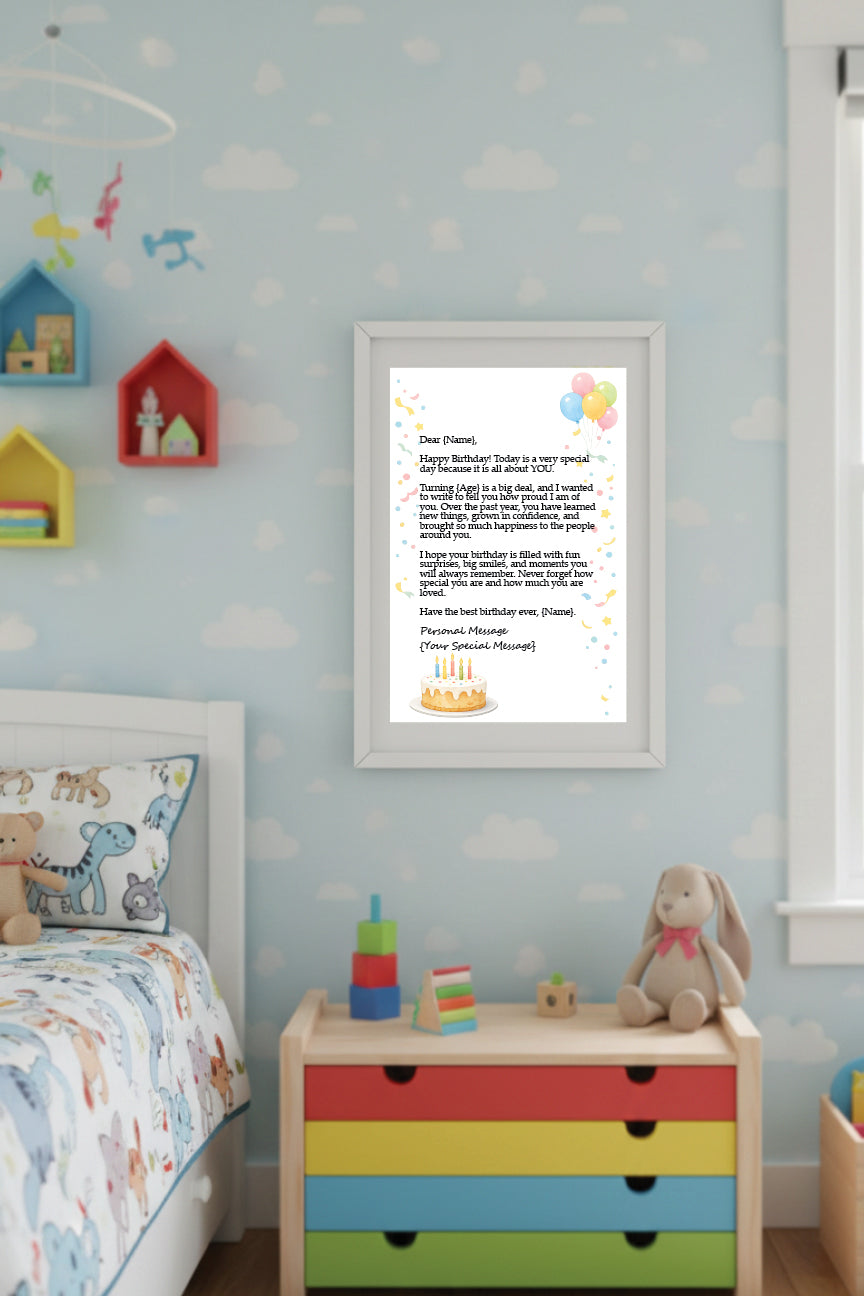 A Giant Letter displayed as a keepsake