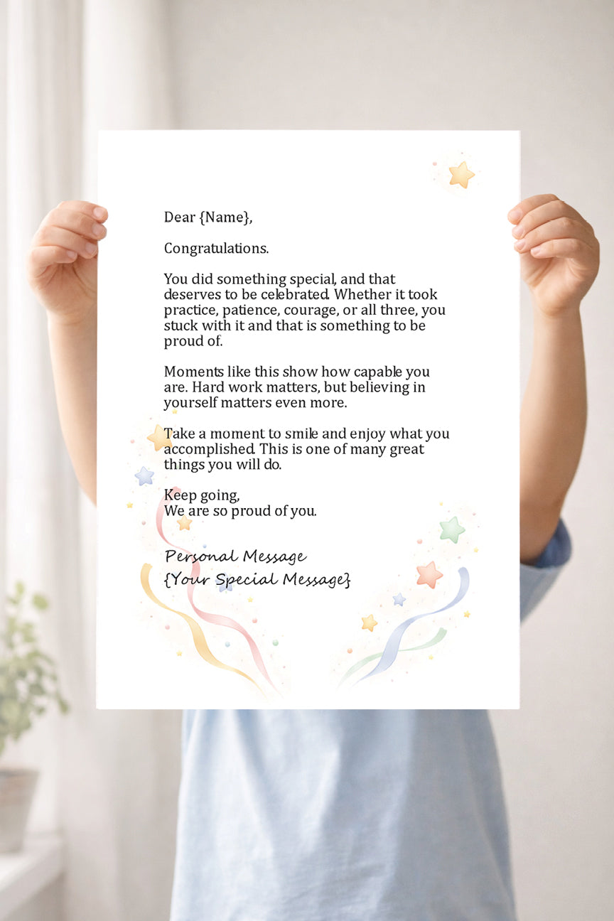 Personalized Congratulations Letter
