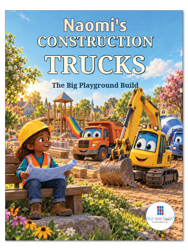 Personalized Construction Trucks Book