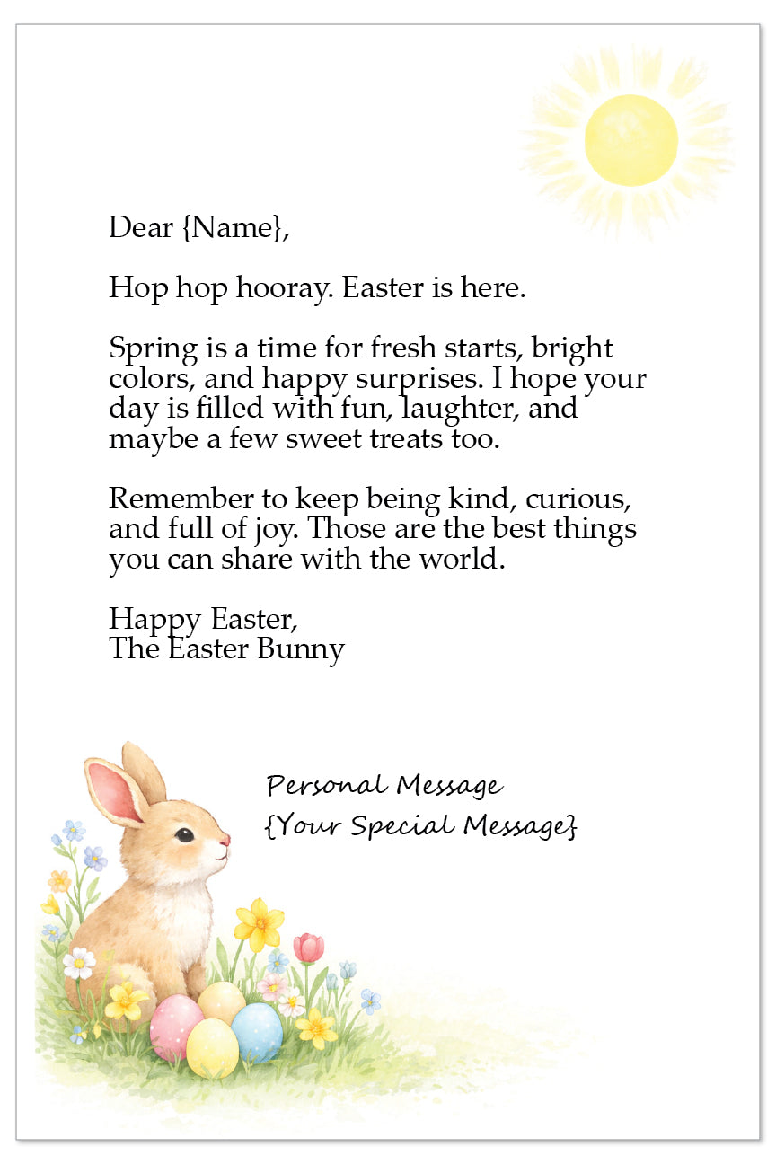 Personalized Easter Bunny Letter