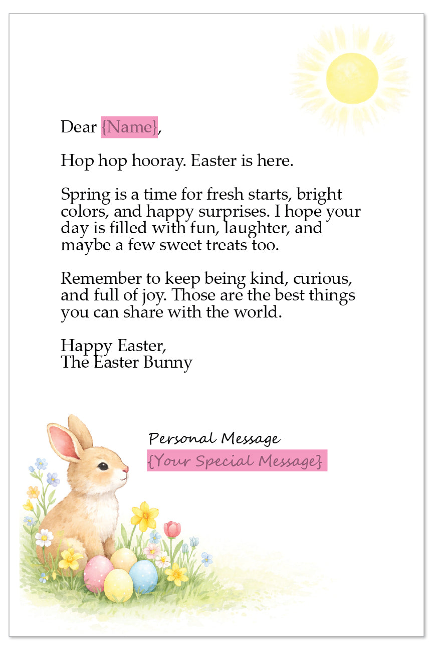 Personalized Easter Bunny Letter