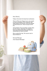 Personalized First Day of School Letter