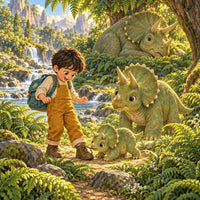 A sample illustration from Dinosaur Adventure in Fern Valley