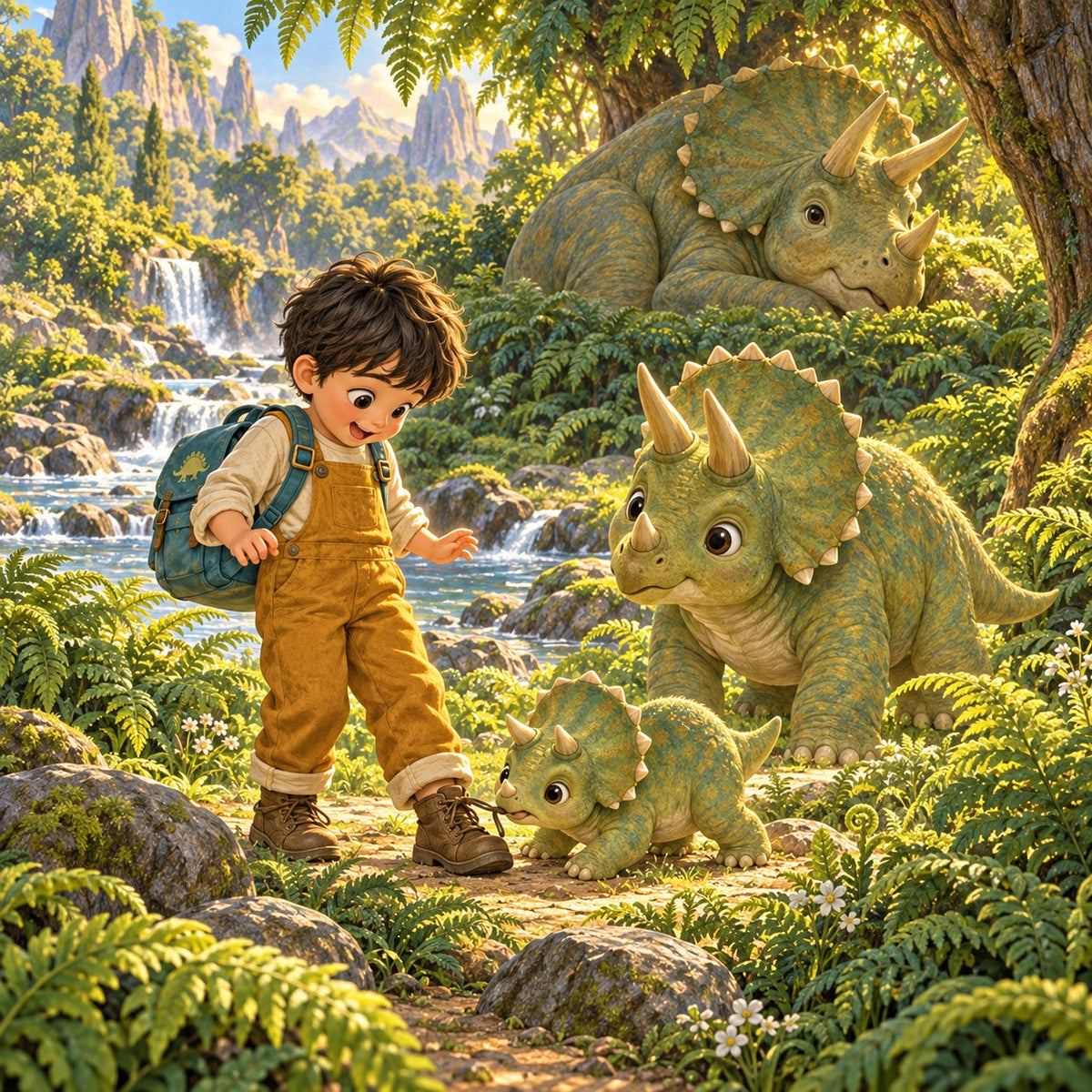 A sample illustration from Dinosaur Adventure in Fern Valley