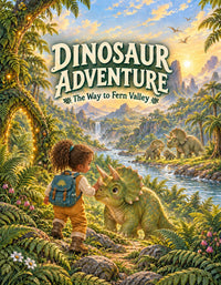 Dinosaur Adventure — sample African American girl with brown hair
