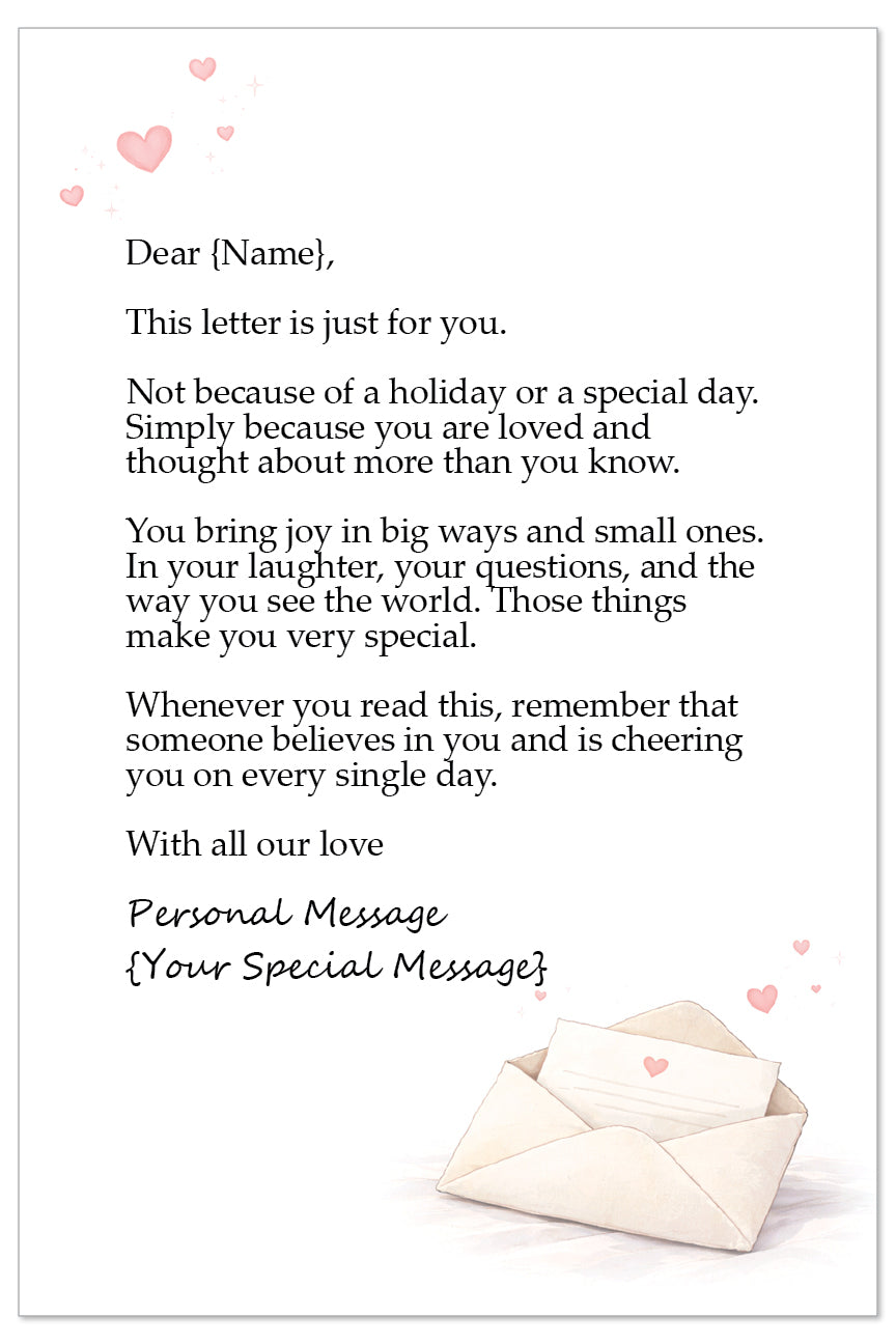 Personalized Just Because Letter