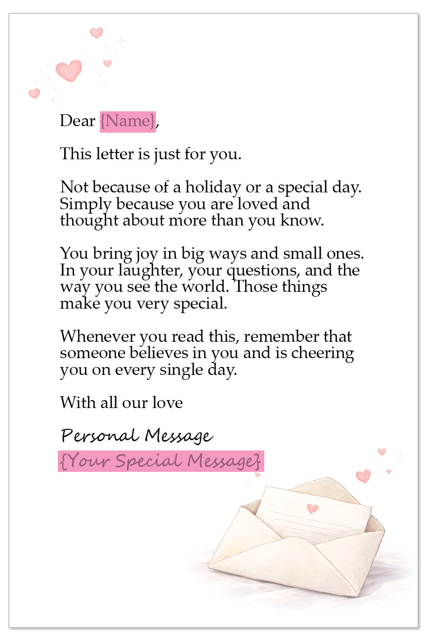 Personalized Just Because Letter