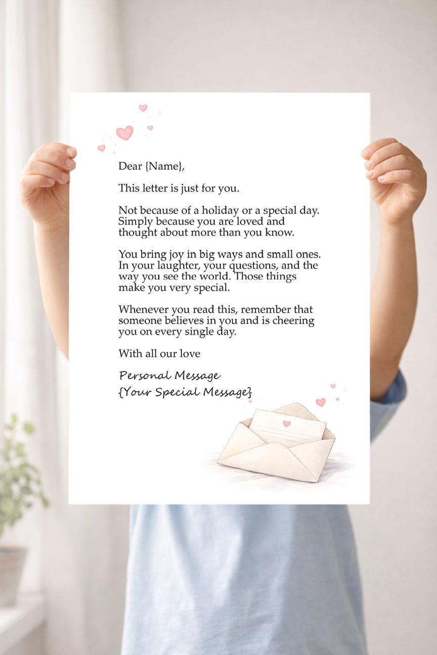 Personalized Just Because Letter – First Time Books