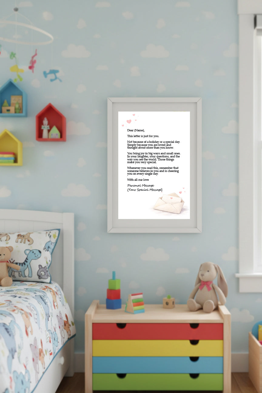 Personalized Just Because Letter – First Time Books