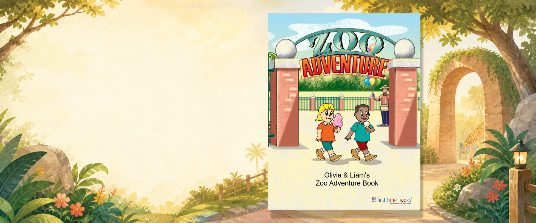 Personalized Zoo Adventure Book featuring two children