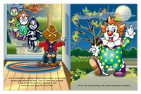 Four costumed friends arrive for trick-or-treating in a personalized Halloween story